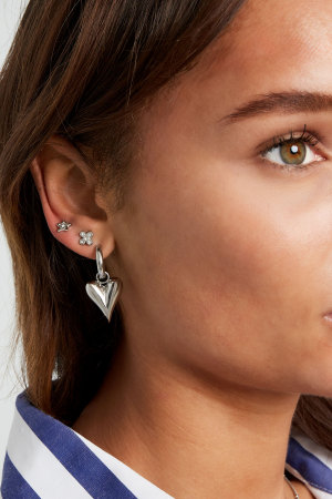 Boucles D'oreilles Trèfle Avec Pierres - Doré h5 Image2