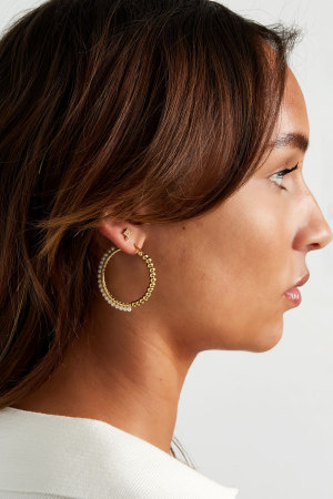 Boucle D'oreille Chic Avec Double Strass h5 Image4