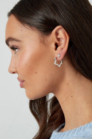 Boucles D'oreilles Puces Scintillantes Avec Pierres - Doré h5 Image2