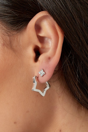 Boucles D'oreilles Puces Scintillantes Avec Pierres - Doré h5 Image3