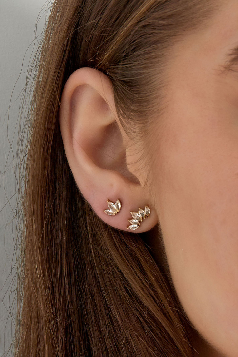 Puces D'oreilles Avec Trois Diamants Image3