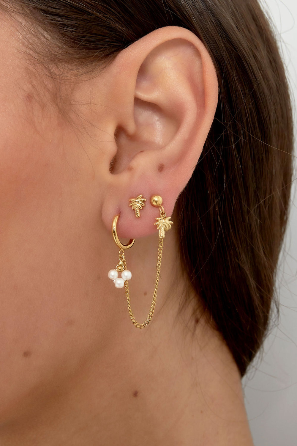 Boucles D'Oreilles À Clous En Forme De Palmier Image2