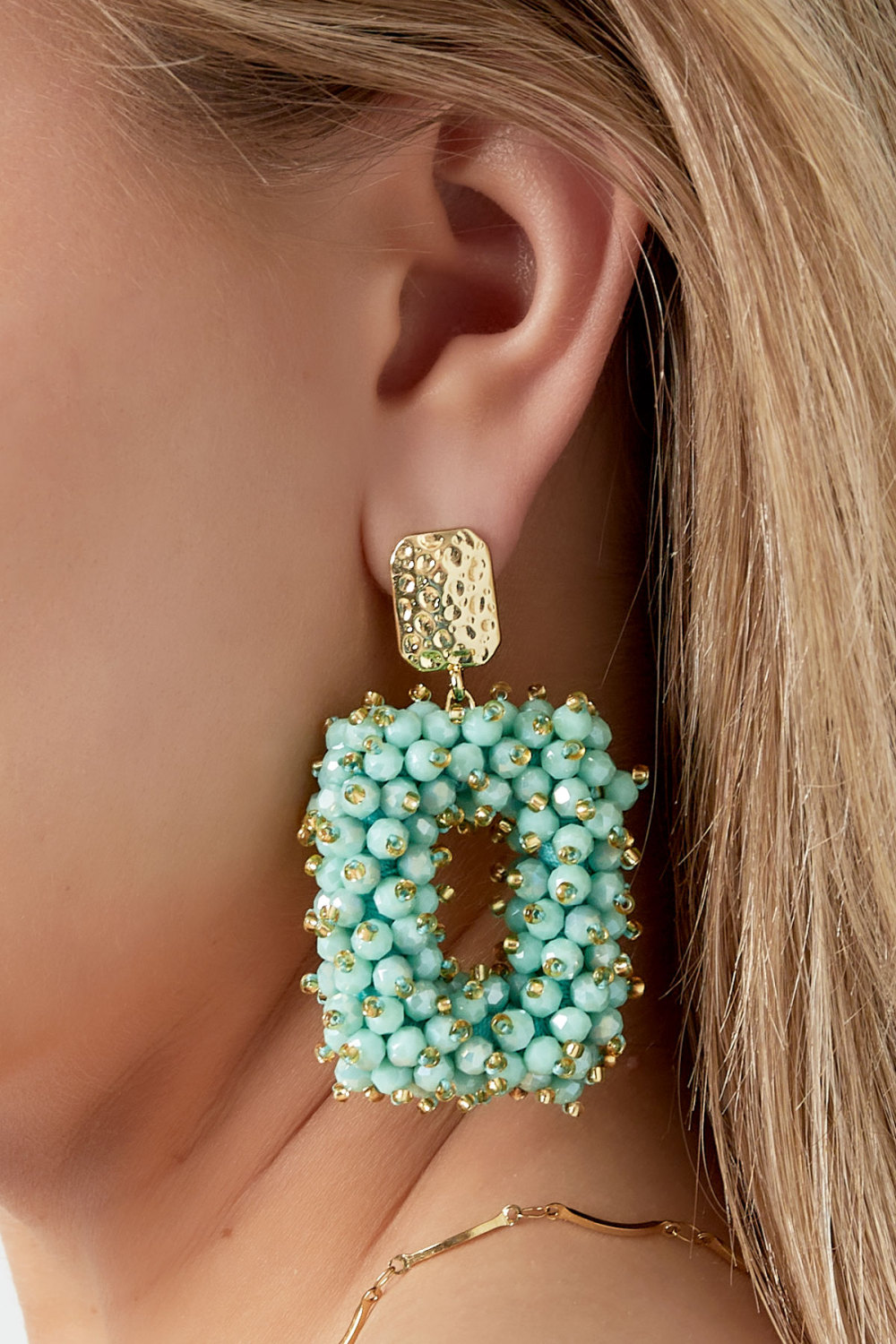 Boucles D'couleur Oreilles Déclaration Nuits Scintillantes - Couleur Or Blanc  Image7
