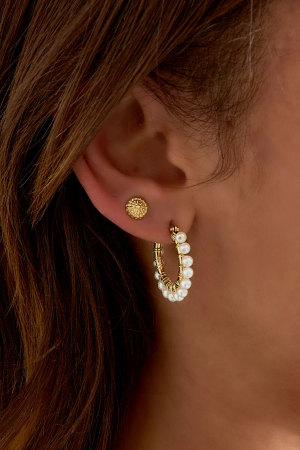 Petites Boucles D'oreilles Puces Rondes Chics Avec Motif h5 Image2
