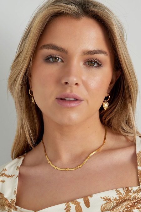 Boucles d'oreilles j'adore perles - doré 2