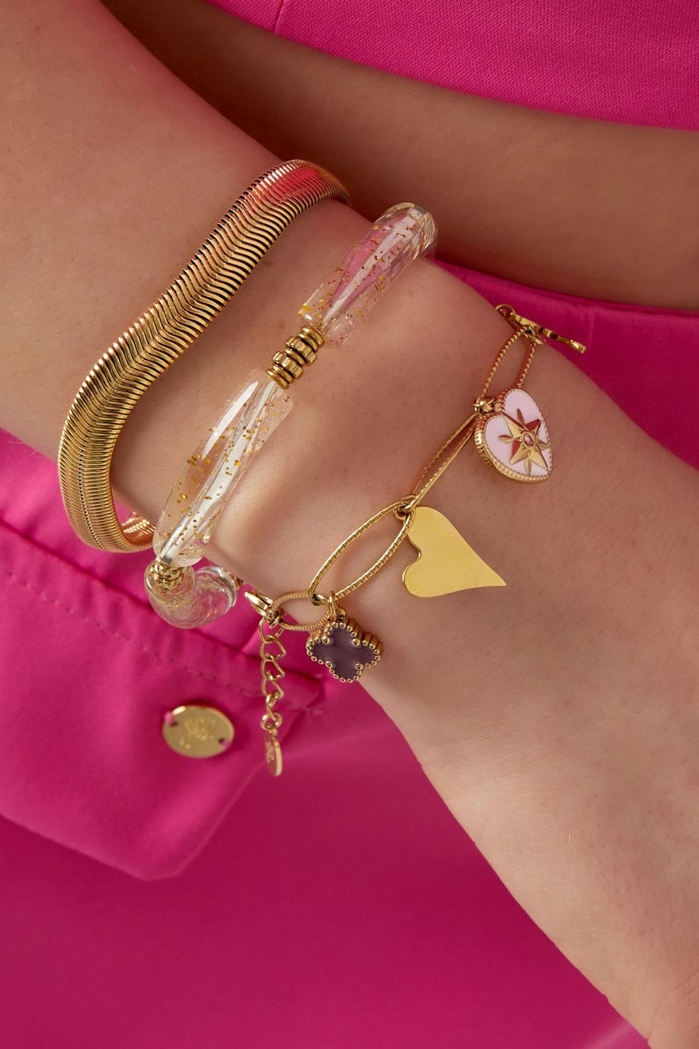 Bracelet À Breloques Joli Papillon - Doré h5Image2
