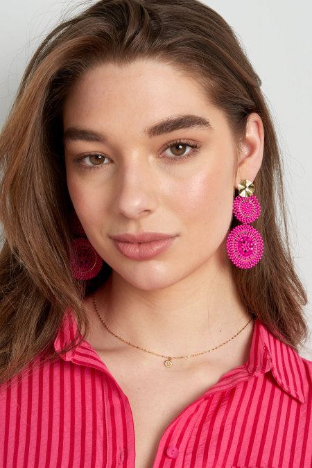 Boucles d'Couleur oreilles tournesol verre - Couleur or blanc 2