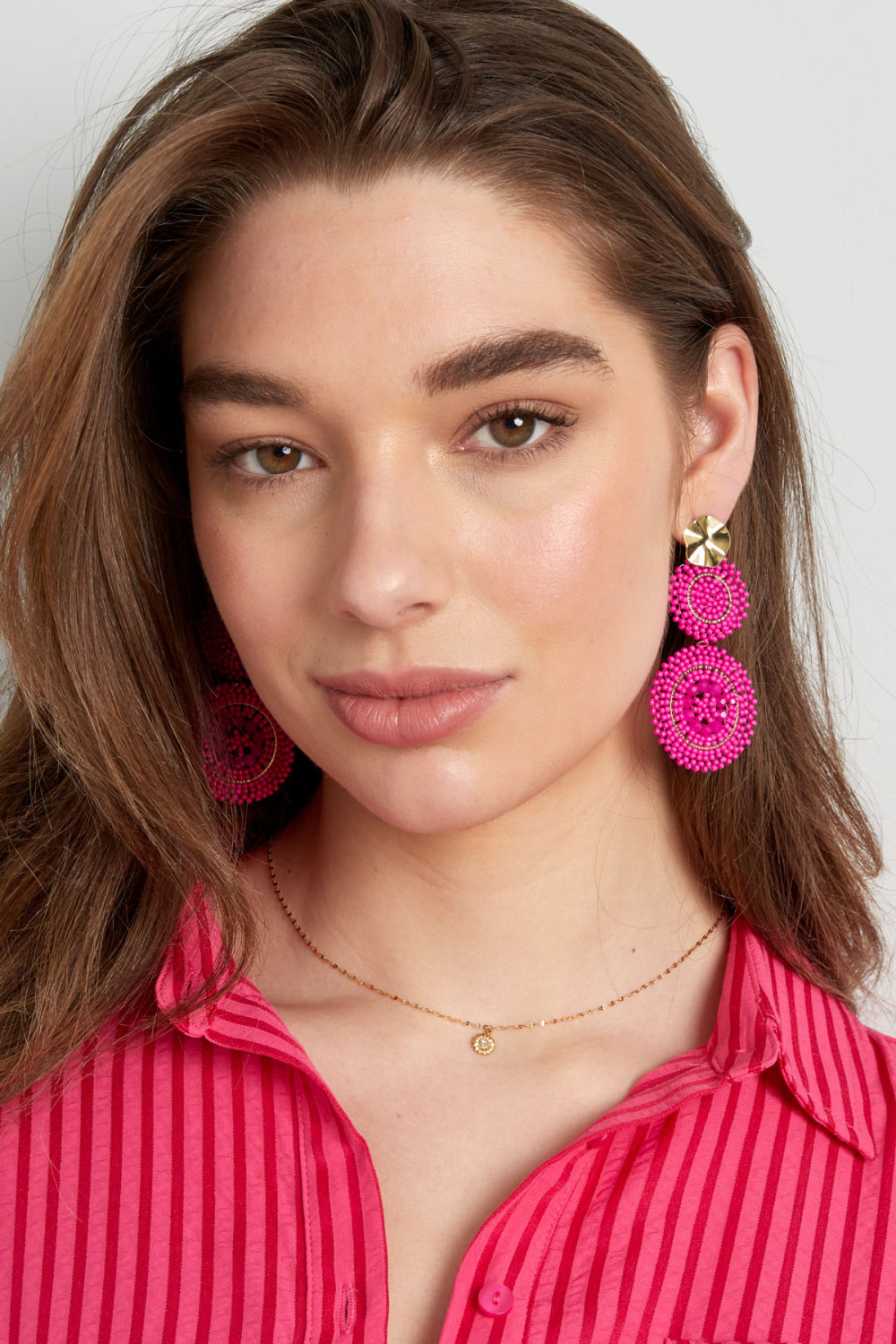 Boucles D'couleur Oreilles Tournesol Verre - Couleur Or Blanc h5Image2