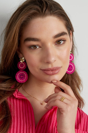 Boucles D'couleur Oreilles Tournesol Verre - Couleur Or Blanc h5 Image5