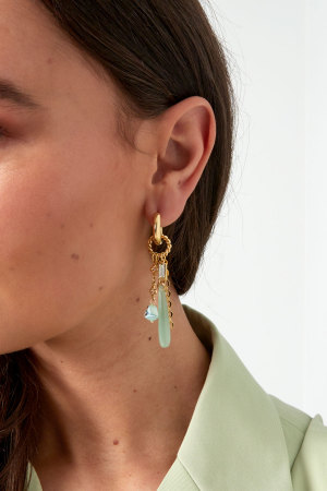 Boucles D'couleur Oreilles Disco Dream - Couleur Or Vert h5 Image3