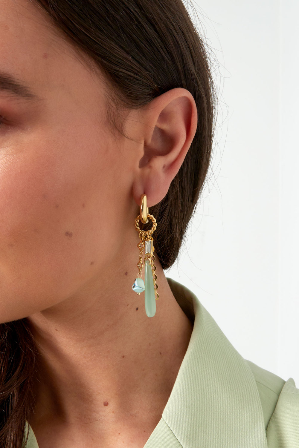 Boucles D'couleur Oreilles Disco Dream - Couleur Or Vert h5Image3