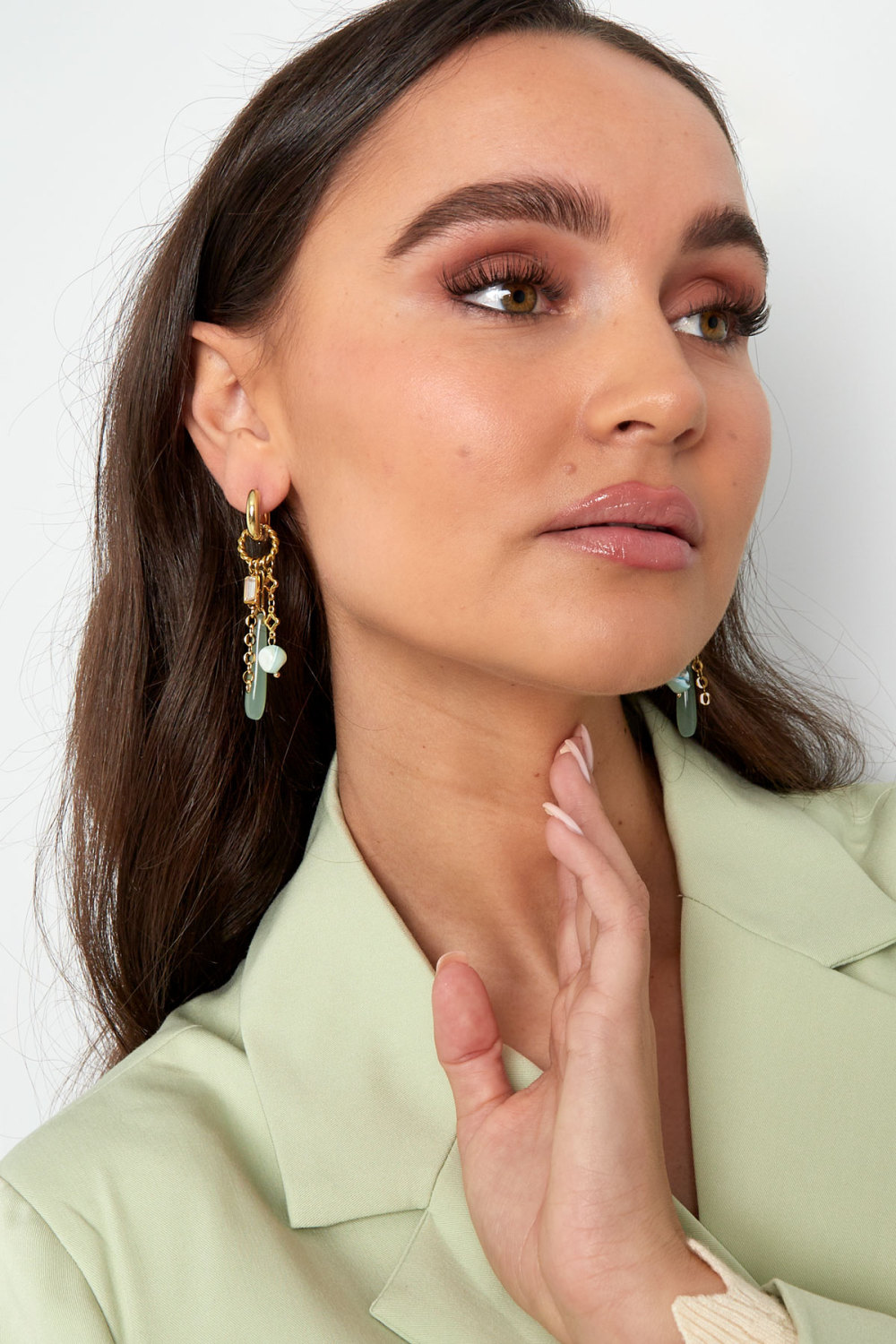Boucles D'couleur Oreilles Disco Dream - Couleur Or Vert h5Image4