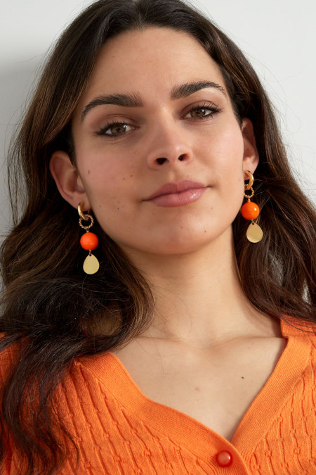 Boucles d'Couleur oreilles brillantes - Couleur or bleu 2