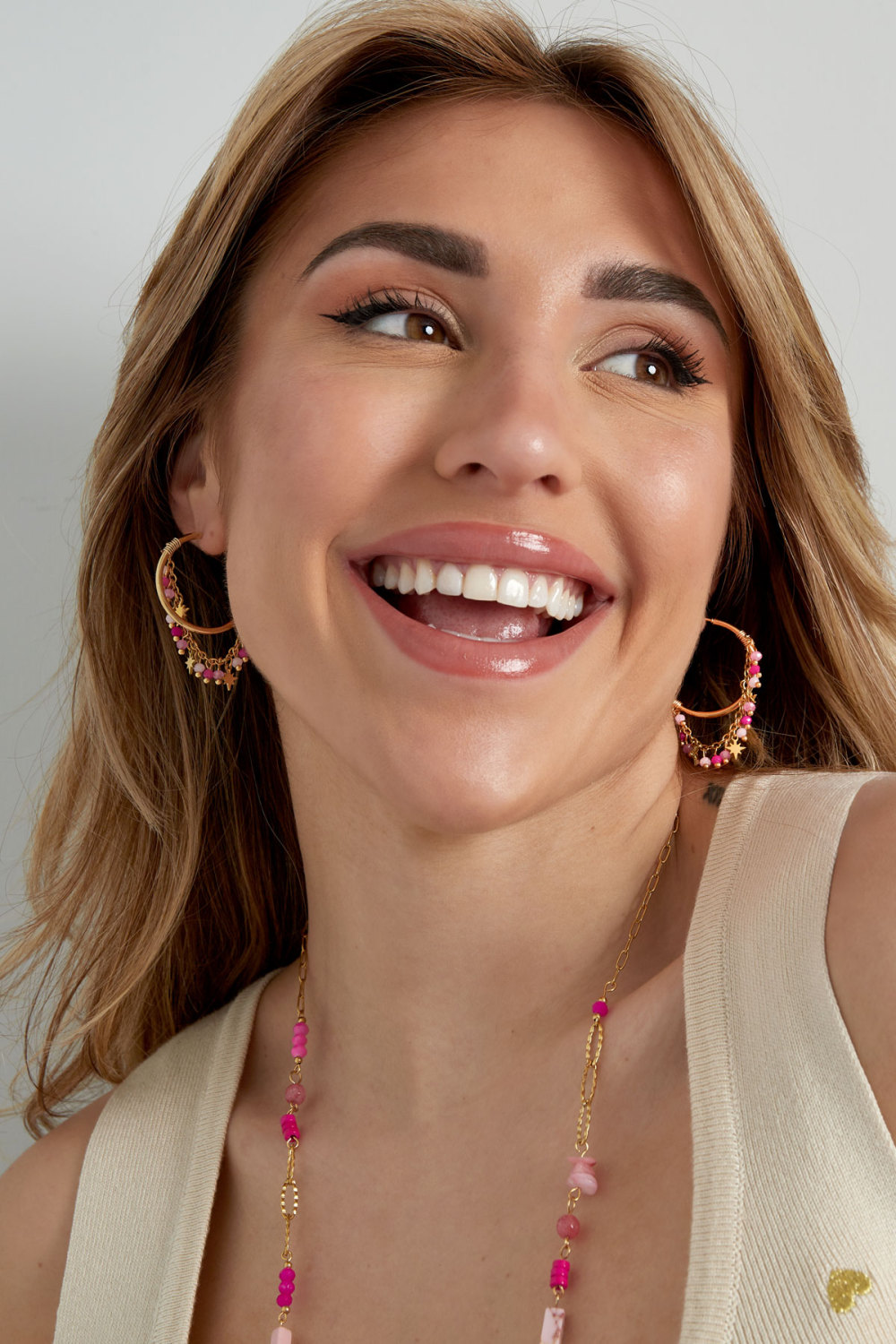 Boucles D'couleur Oreilles Filtre Impeccable - Couleur Or Bleu h5Image2
