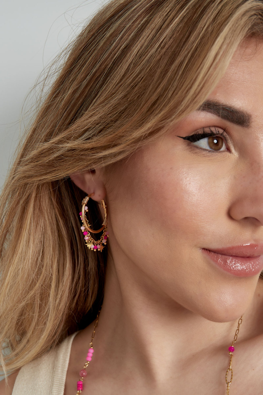 Boucles D'couleur Oreilles Filtre Impeccable - Couleur Or Bleu h5Image4