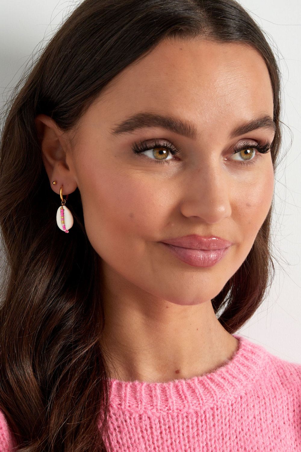 Boucles D'oreilles En Acier Inoxydable Avec Coquillage Et Perles De Verre - Multicolores Image2