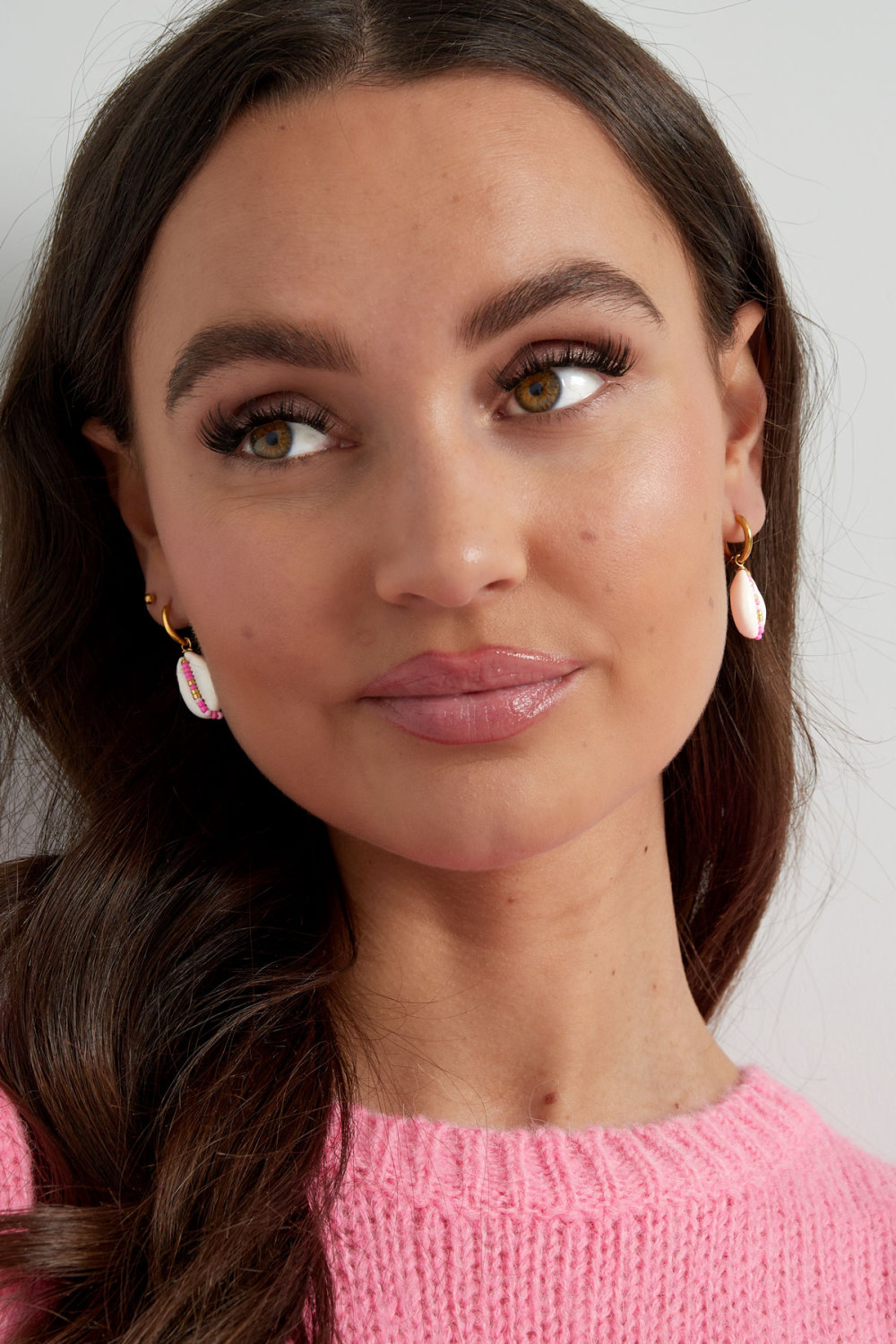 Boucles D'oreilles En Acier Inoxydable Avec Coquillage Et Perles De Verre - Multicolores Image4
