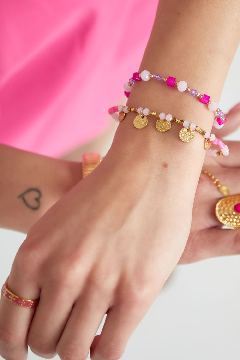 Bracelet Amour Tcouleur Orsadé - Couleur Or Vert h5Image2