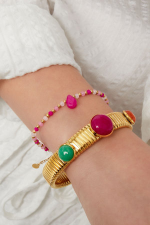 Bracelet Perles Avec Breloque Goutte - Écru h5 Image2