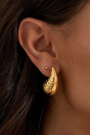 Boucles D'oreilles Pendantes Moyennes Structurées h5 Image3