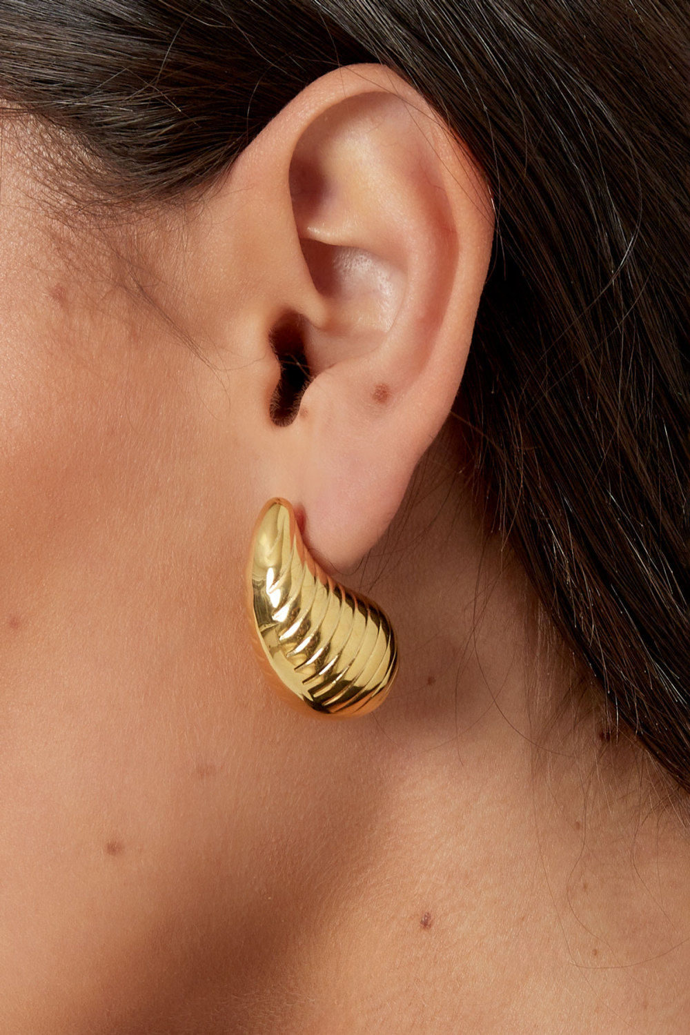 Boucles D'oreilles Structurées Pendantes - Yehwang Image3
