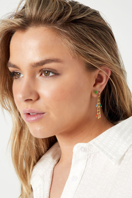 Boucles d'oreilles couleurs désordonnées - doré 2