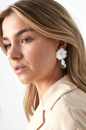 Boucles D'oreilles Fleur Avec Goutte Boucles D'oreilles h5 Image4