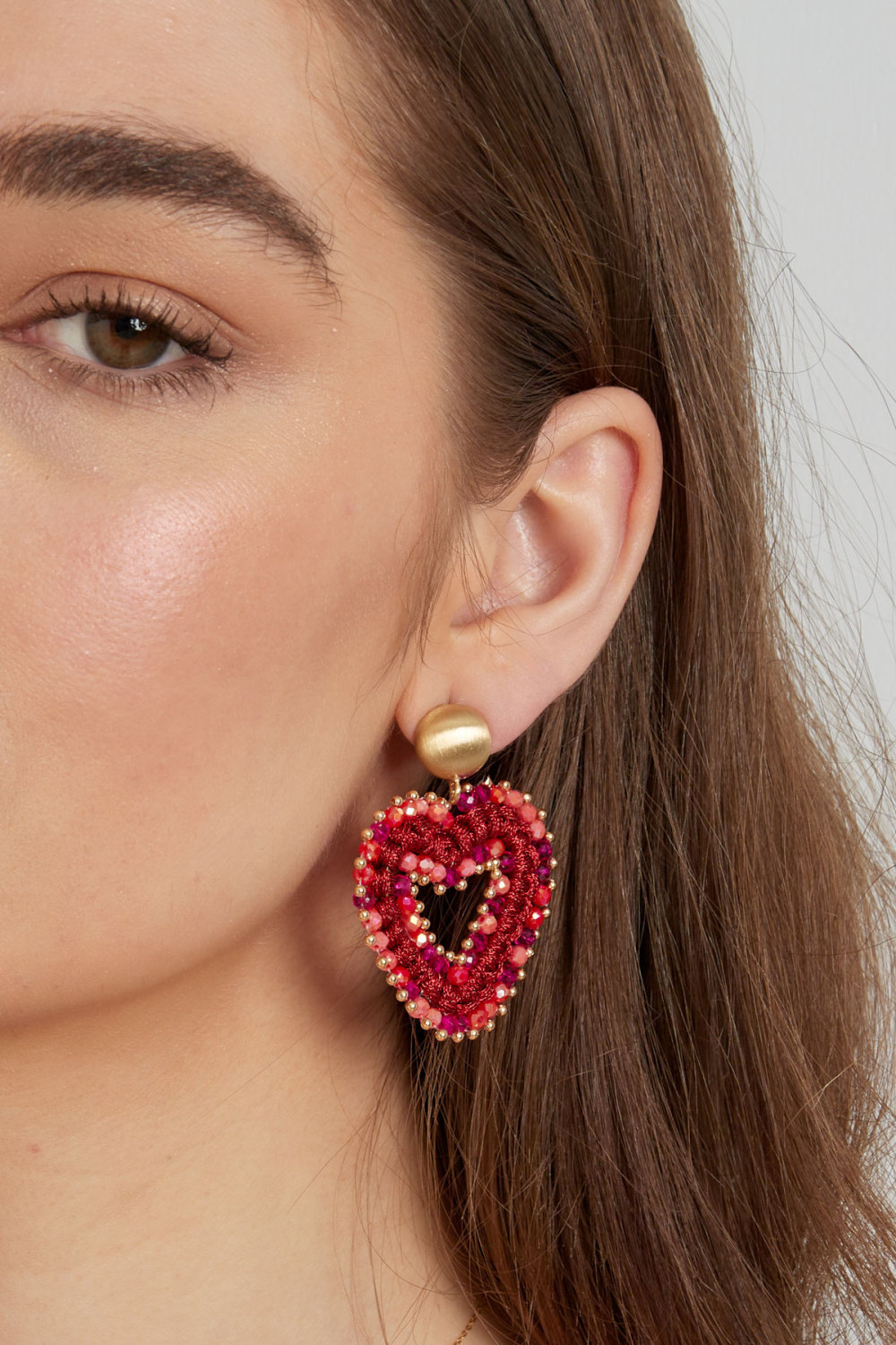 Boucles D'couleur Oreilles Love All The Way - Couleur Or Beige h5Image3