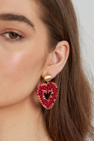 Boucles D'couleur Oreilles Love All The Way - Couleur Or Beige h5 Image3