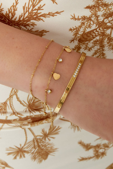 bracelet charm avec coeurs et diamants 2