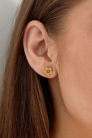 Clous D'oreilles Fleur Printanière - Doré h5 Image3