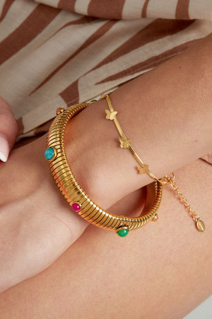 Bracelet À Maillons Plats Avec Charms Papillons - Doré  h5 Image2