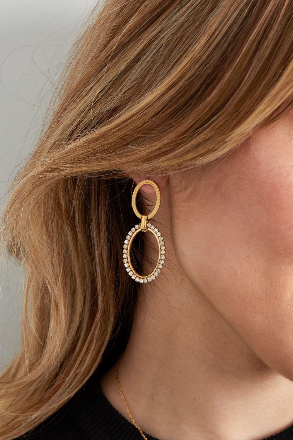 Boucles D'oreilles Charms Diamant Ovale Image3