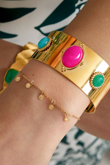 Bracelet classique avec breloques rondes - doré  2