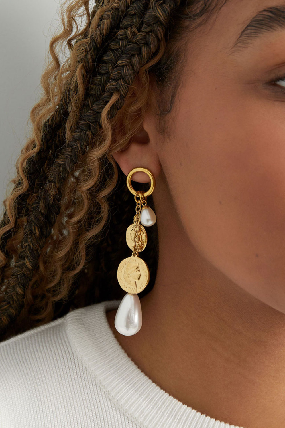 Boucles D'oreilles Pièces De Perles Image3