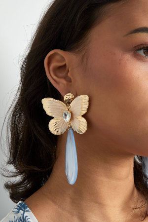 Boucle D'oreille Charm Papillon Avec Diamant h5 Image3