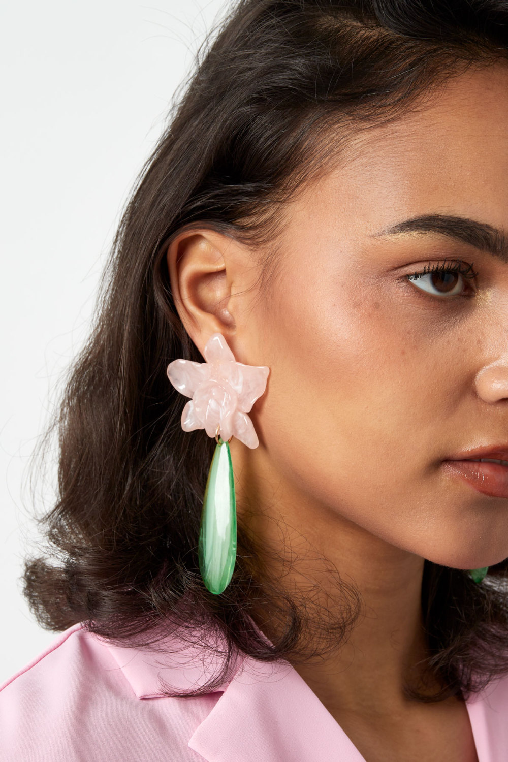 Boucle D'oreille Lily Avec Goutte Verte Image4