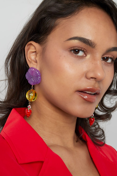 Boucles d'oreilles love fraise 2