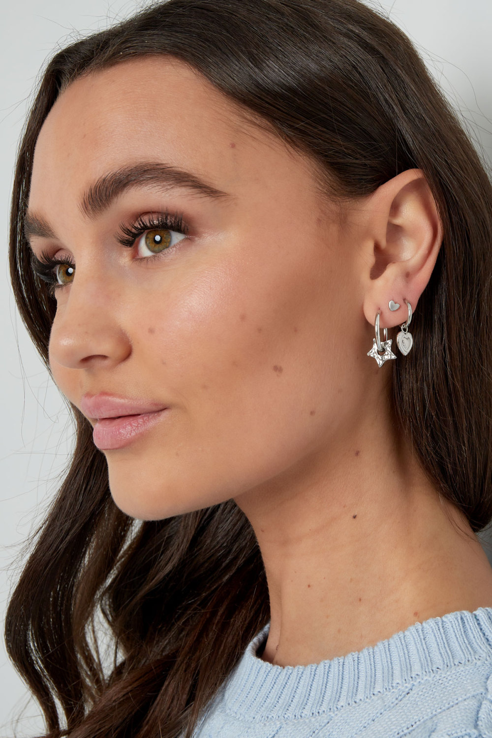 Boucles D'oreilles Basiques Avec Breloques Étoiles h5Image2