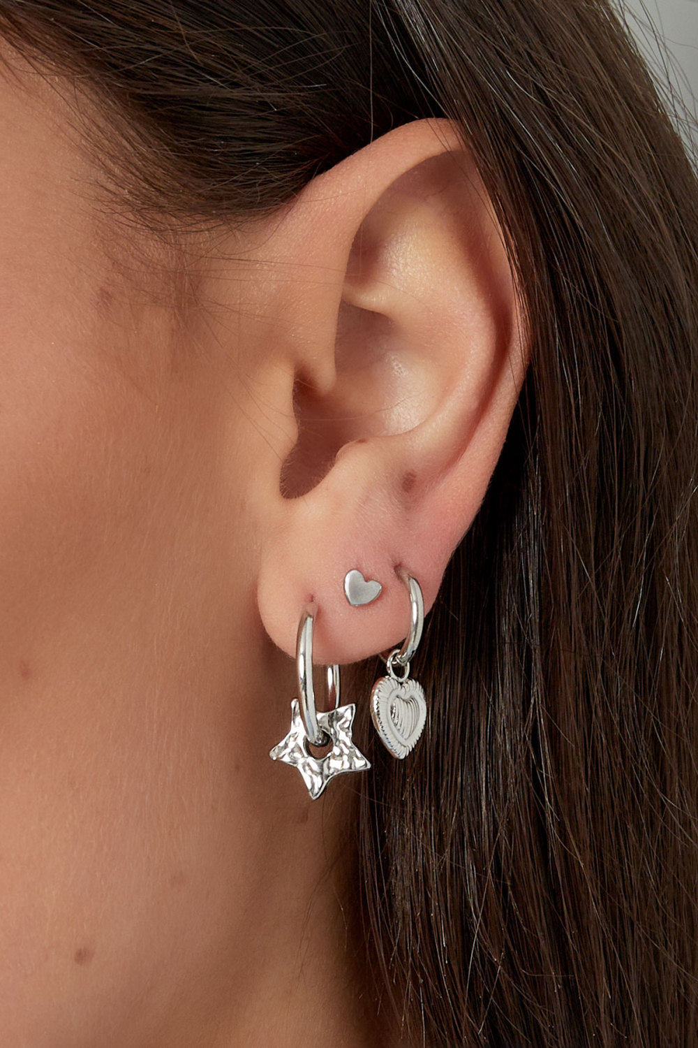 Boucles D'oreilles Basiques Avec Breloques Étoiles h5Image3