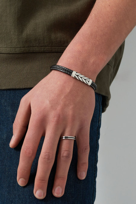Bracelet homme argent tressé 2