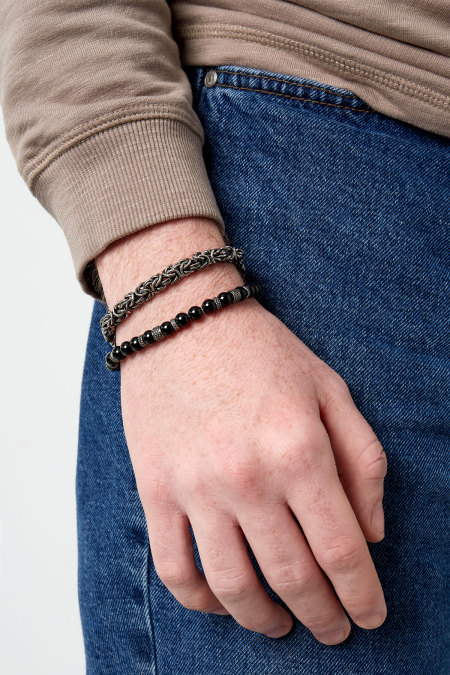 Bracelet homme Nexus - argent noir 2