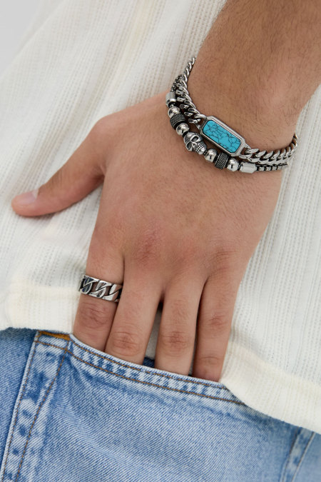 bracelet homme breloques tête de mort 2