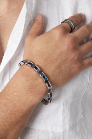 Bracelet Homme Evo Strap Argent Bleu h5 Image3