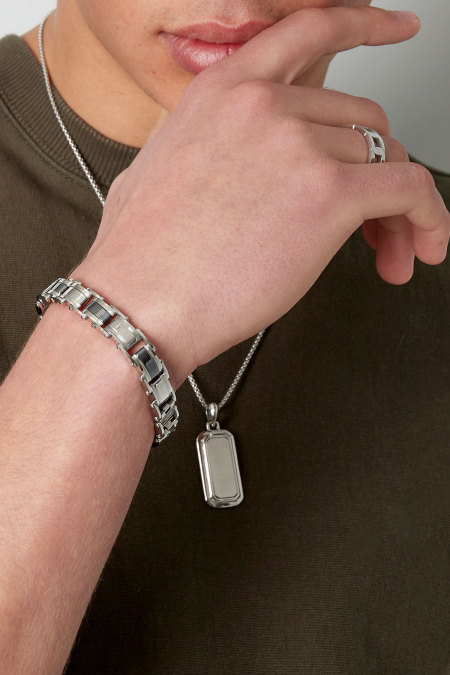 bracelet homme à maillons grossiers élégant  2