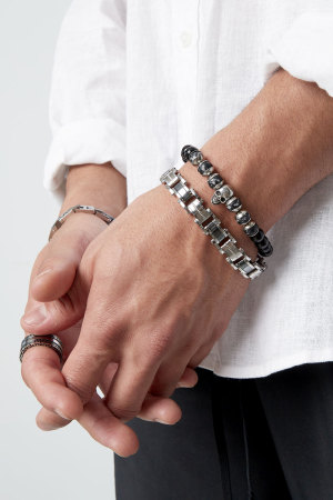 Bracelet Homme Acier À Maillons - Argent - 1Cm h5 Image2