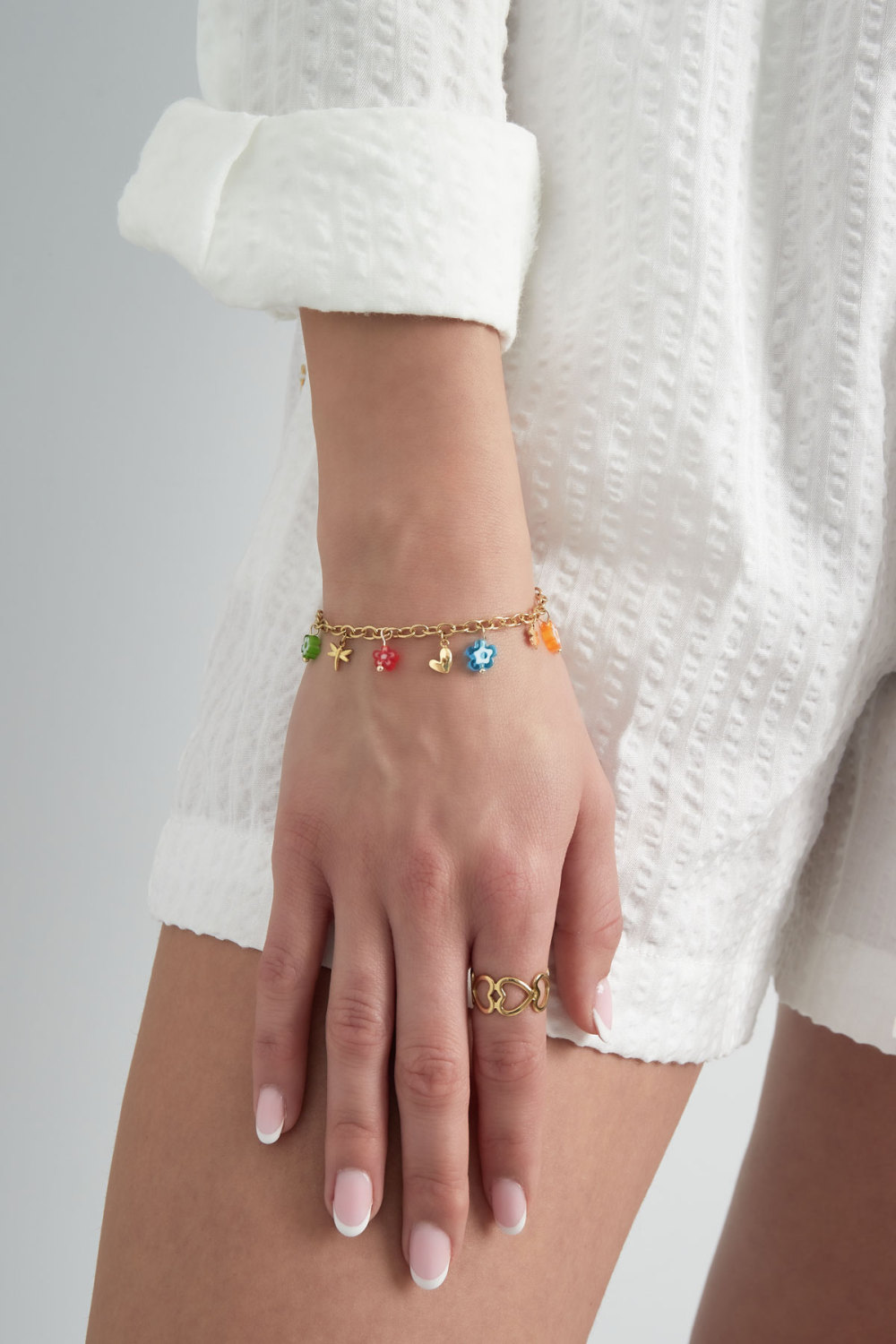 Bracelet Fleurs Festives - Doré h5Image2