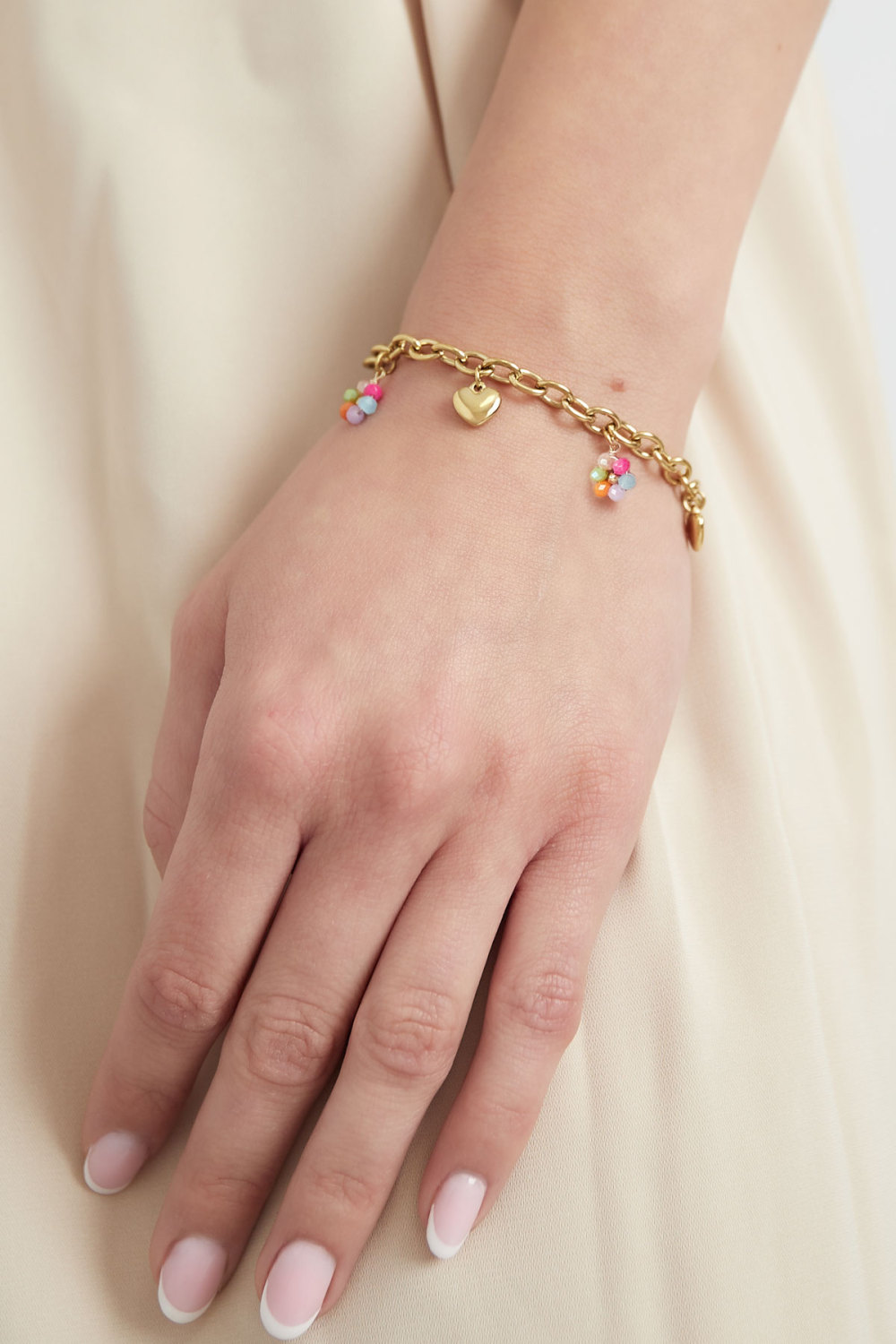 Bracelet À Breloques Avec Breloques Colorées - Doré Image3