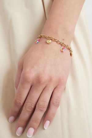 Bracelet À Breloques Avec Breloques Colorées - Doré h5 Image3