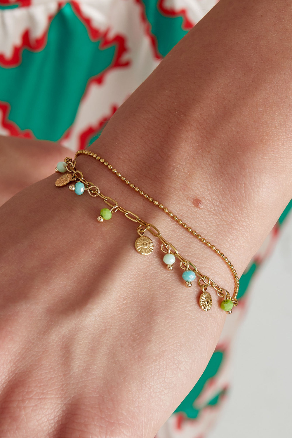 Bracelet Avec Pièces Et Perles - Rose/Doré  Image3